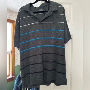 Men's Gray Striped Polo Shirt. XXL. Under Armor. Like New.